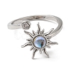 Rotatable Cat Eye Open Ring with Cubic Zirconia RJEW-Q776-01G-03-4