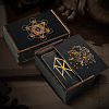 Rectangle Engraved Plywood Wooden Tarot Storage Boxes with Sliding Lid CON-WH20008-10D-3