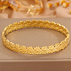 304 Stainless Steel Lotus Flower Hinged Cuff Bangles for Women WGFB475-01-1