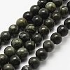 Natural Green Wood Lace Stone Wooden Jasper Beads Strands G-J358-04-8mm-1
