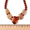 Natural Red Agate Faceted Bib Graduated Beaded Necklaces for Women NJEW-B128-01I-5