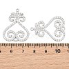 Brass Micro Pave Clear Cubic Zirconia Connector Charms CU-CBA7BFE-03C-P-3