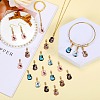 30Pcs 5 Colors Rack Plating Golden Tone Alloy Pendants ENAM-SZ0004-06-3