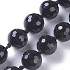 Dyed & Heated Natural Black Agate Beads Strands G-F620-05A-18mm-1
