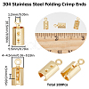 180Pcs 304 Stainless Steel Folding Crimp Ends STAS-SC0005-40B-2