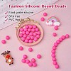 100Pcs Silicone Beads Round Rubber Bead 15MM Loose Spacer Beads for DIY Supplies Jewelry Keychain Making JX455A-2
