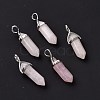 Natural Rose Quartz Pointed Pendants G-K329-52P-2