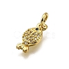 Brass Micro Pave Cubic Zirconia Pendants KK-Z100-05G-2