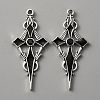 Jet Rhinestone Cross Pendant with Black Enamel ENAM-WH0001-06AS-01-1