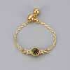 Adjustable Brass Micro Pave Cubic Zirconia Finger Rings WG86157-01-1