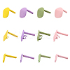 48Pcs 12 Style Spray Painted Iron Stud Earring Findings IFIN-FH0001-69-1