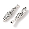Tibetan Style Zinc Alloy Lotus Flower Pattern Fish Beads PALLOY-P078-01-2