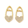 Brass Micro Pave Clear Cubic Zirconia Pendants KK-E068-VF194-3