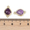 Natural Amethyst Faceted Connector Charms G-L514-048P-09-3
