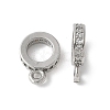 Brass Micro Pave Cubic Zirconia Tube Bails KK-D324-33P-1
