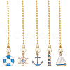 10Pcs 5 Styles Alloy Enamel Charms Ceiling Fan Pull Chain Extenders HJEW-HY00035-1