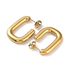 Ion Plating(IP) 304 Stainless Steel Rectangle Ear Studs for Women X-EJEW-P234-04G-2