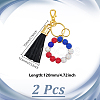 Polymer Clay Rhinestone Beads Keychain KEYC-PH01532-2