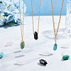 10pcs 5 style Gemstone Double Terminal Pointed Pendants G-OC0004-18-5
