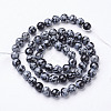 Natural Snowflake Obsidian Beads Strands GSR6mmC009-3