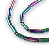 Tube Electroplated Non-magnetic Synthetic Hematite Beads Strands G-R259-38-2