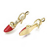 Rack Plating Alloy Enamel Pendant Rhinestone Settings ENAM-T011-133C-3