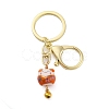 Fortune Cat Porcelain Pendant Keychain KEYC-G064-03D-1