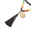 7 Chakra Buddhist Necklace NJEW-JN03895-01-5