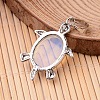 Tortoise Platinum Tone Brass Opalite Pendants G-F265-01K-3