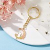 Moon with Rabbit Alloy Enamel Pendant Keychain KEYC-JKC00623-05-2