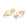 Brass Micro Pave Cubic Zirconia Cup Pearl Peg Bails Pin Pendants KK-T079-54G-2