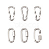 6Pcs 2 Style 304 Stainless Steel Rock Climbing Carabiners STAS-TA0001-33P-11