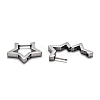 Tarnish Resistant 304 Stainless Steel Star Huggie Hoop Earrings STAS-J033-05P-3
