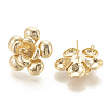 Brass Stud Earrings Findings KK-S345-198-2