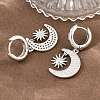 Brass Micro Pave Cubic Zirconia Hoop Dangle Earrings KK-CBA8324-05B-P-3