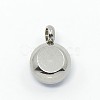 Trendy Original Color 304 Stainless Steel Grade A Rhinestone Flat Round Charm Pendants RB-M030-06I-2