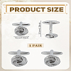 1 Pair Brass Cufflinks BUTT-LP0002-04P-2