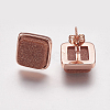 Synthetic Goldstone Stud Earrings EJEW-F139-A05-2