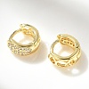 Brass Micro Pave Clear Cubic Zirconia Hoop Earrings EJEW-D311-103G-5