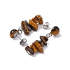 Natural Tiger Eye Dangle Stud Earrings EJEW-JE06371-03-3