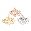 Brass Clear Cubic Zirconia Charms ZIRC-B010-22-1