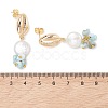 Shell Shape Natural Larimar Dangle Stud Earrings EJEW-JE07054-4