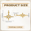 2Pcs Brass Micro Pave Grade AAA Cubic Zirconia Pendants ZIRC-LP0001-26G-2