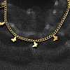 304 Stainless Steel Twisted Chain Necklaces with Butterfly Charm Tassel NJEW-R023-06G-3