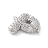 Brass Micro Pave Cubic Zirconia Letter Links KK-I717-04P-P-2