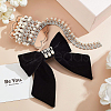 Brass & ABS Imitation Pearl & Rhinestone Cup Chains CHC-BC0001-21-4