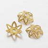 Brass Flower Bead Caps X-KK-L130-07G-1
