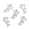 Tarnish Resistant 304 Stainless Steel Alphabet Charms STAS-H122-F-P-2