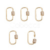 Brass Micro Pave Clear Cubic Zirconia Screw Carabiner Lock Charms ZIRC-E164-11G-1