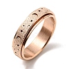 201 Stainless Steel Moon and Star Rotatable Finger Ring MOST-PW0001-005E-04-1